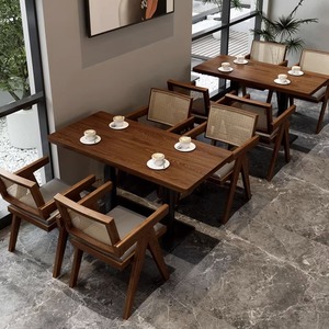 Conjuntos de Muebles de Comedor de Madera Maciza Modernos y Duraderos Personalizables, Sistema Modular de Bancos y Mesas para Diseños de Restaurantes Occidentales - Product Image 6