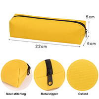 Logo personnalisé OEM simple fermeture éclair oxford tissu couleur unie papeterie portable mignon stylo crayon pochette sac étui pour fille garçon école