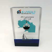 Trophée en résine acrylique transparente, design personnalisé exquis, effet goutte d'huile, poli liquide, luxe, cadeau, objet décoratif, presse-papiers