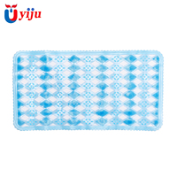Tapis de bain YIJU OEM en PVC transparent antidérapant, écologique et antibactérien avec ventouses pour baignoire, douche et massage des pieds