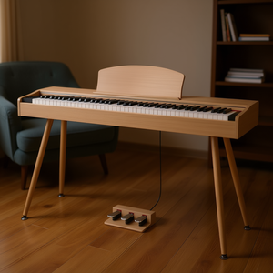 Piano numérique 88 touches lestées, couleur bois, support métallique, triple pédale, pour tous les niveaux d'expérience, usage éducatif - Product Image 2