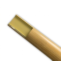 Goulotte de câblage décorative arquée en alliage d'aluminium à grain de bois jaune, sans halogène, résistante à la chaleur et aux UV