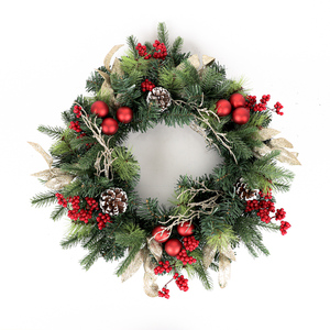 Nouveau cadre de couronne ronde en métal Arrangement de fleurs couronne de porte de noël pour décoration murale suspendue - Product Image 1