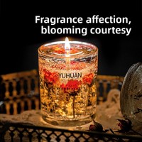 Echte Blumen-Gelee-Duftkerze Ätherisches Öl Kunstkerze im Glas Schlafzimmer-Duftdekoration Handgemachtes Valentinstag-Geschenk