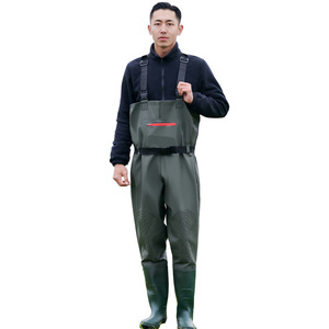 Fishing Waders Men Waterproof Full Body With Boots Solid Color Outdoor Use - Product Image 1