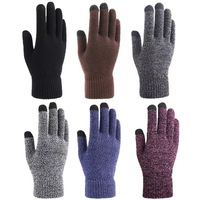 Gants de course tactiles antidérapants personnalisés avec logo, pour l'hiver, à doigts complets, respirants, doux, en acrylique tricoté, pour l'extérieur
