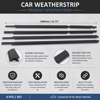 Joint d'étanchéité de porte tout-terrain 4x4 en caoutchouc, remplacement pour Land Cruiser LC80 1990-1997, noir, OE 67861-60073 67862-60073