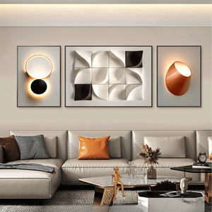 Quadro in Porcellana Cristallina con Effetto Geometrico Astratto Minimalista Moderno per Sfondo Divano, Decorazione Casa e Hotel, Vendita all'Ingrosso - Product Image 3