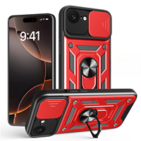 Coque de téléphone antichoc en TPU et PC avec fenêtre coulissante pour iPhone 16E, support magnétique pour voiture, vente chaude