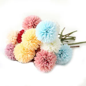 A101 Online shop hot selling flowers Ping pong chrysanthemum artificial flower Dandelion for home decoration Decorative Flowers