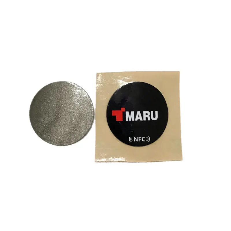 Logotipo personalizado 13,56 MHZ NFC Anti Metal etiqueta/pegatina/etiqueta para teléfono inteligente