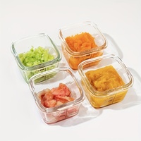 Récipient de nourriture pour bébé en verre sans BPA avec couvercle à pression allant au micro-ondes 180ml stockage des aliments pour bébé Mini boîte à lunch