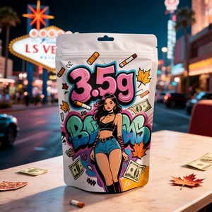 Sacs Mylar refermables personnalisés en stock, à l'épreuve des enfants, 3,5 g, avec fermeture éclair, pour le stockage alimentaire, mini-sacs anti-odeur - Product Image 4