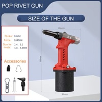 Pistola Remachadora Inalámbrica Automática con Batería de Litio, Totalmente Automática, para Remaches de Acero Inoxidable