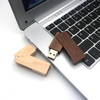 Flashdisk Usb Kunci Bambu Kayu, Stik Memori Putar 4Gb 8Gb 16Gb 32Gb 64Gb 128Gb