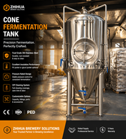 Fermenteur à bière en acier inoxydable, réservoir de fermentation conique CCT pour brasserie artisanale avec certification CE PED