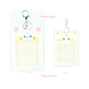 Conjunto de cartão de pelúcia kpop, para estudante, cartão de identificação, suporte para cartão, foto, cordão, identificação e suporte para cartão