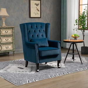 <span class=keywords><strong>Poltrona</strong></span> Moderna di Lusso in Velluto per Arredamento Casa, Sedia Lounge con Schienale Alto - Product Image 2