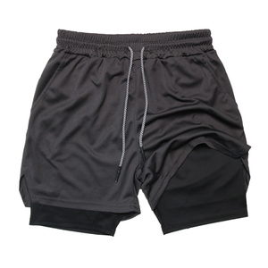 Short de course <span class=keywords><strong>2</strong></span> en 1 pour homme avec poche à fermeture éclair et boucle de serviette Short de sport 5 Short d'entraînement léger à séchage rapide avec doublure - Product Image 6