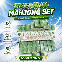 Mahjong américain de luxe, style direct usine, 160 tuiles, 4 couches, en acrylique gravé, design vert cyprès, pour cadeaux de la Fête des Mères