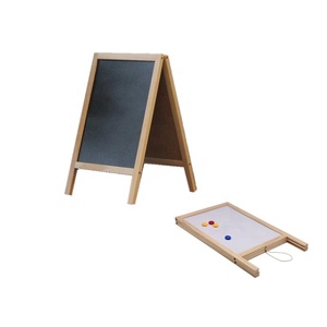 Tableau double face autoportant <span class=keywords><strong>en</strong></span> bois, tableau noir et tableau blanc, pour menu <span class=keywords><strong>de</strong></span> table, mariage, dessin d'enfants, signalisation - Product Image 1