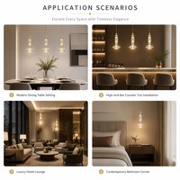 Lampe suspendue verticale en verre nervuré à double couche, en fer doré, style rétro industriel, pour bar, chambre à coucher, café, éclairage décoratif d'intérieur