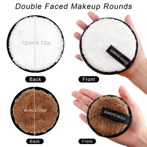 4 pièces disques réutilisables tampons démaquillants chiffon en microfibre serviette nettoyante pour le visage soins de la peau <span class=keywords><strong>éponge</strong></span>s lavables bouffée propre cosmétique - Product Image 3