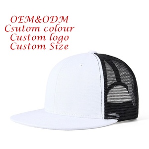 Gorra Trucker de Algodón Personalizada de 6 Paneles con Visera Plana Cuadrada, Diseño de Color en Contraste, Malla Vaquera y Cierre Ajustable para Hip Hop, Casual y Actividades al Aire Libre - Product Image 6