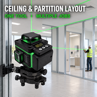 Niveau laser vert professionnel 4D 16 lignes 360 degrés, auto-nivelant, outil de pose pour l'installation de carrelage mural, de sol, de plafond et d'armoires
