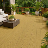 Plancher en composite bois-plastique (WPC) pour extérieur, 140x25mm, creux, imperméable, antidérapant, surface brossée, pour jardin, balcon