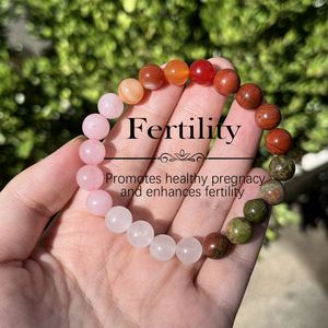 Bracelet en pierre naturelle avec perles de verre colorées pour la clarté mentale, échantillon de pré-production avec logo personnalisé - Product Image 2