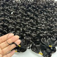 Extensions de cheveux humains vierges brésiliens bouclés pré-bouclés pour tresses au crochet, lots de mèches à nœuds sans nœuds Miracle Knots, double tissage micro-attaché à la machine