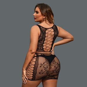 Robe en filet de <span class=keywords><strong>grande</strong></span> <span class=keywords><strong>taille</strong></span> <span class=keywords><strong>Bodystocking</strong></span> Plump Ladies Sexy Mature Lingerie Big Size Sexy Underwear - Product Image 5