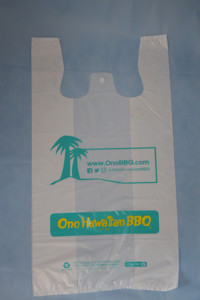 Sacs en plastique personnalisés avec logo imprimé, en matériaux recyclés, avec système d'ouverture facile pour supermarchés et salons professionnels - Product Image 5