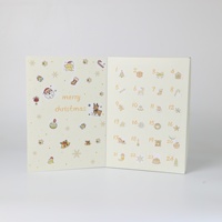 Boîte de calendrier de l'avent de Noël de luxe avec logo personnalisé, boîte en carton pour compte à rebours de 24 jours pour chocolats et bonbons, couleur ivoire crème blanc
