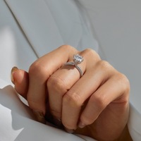 Bague de fiançailles en moissanite 2 carats, taille brillant rond, couleur D, VVS1, pavé, pour femme, en argent sterling 925, bijoux de mariage, cadeau
