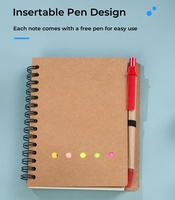 Cahier de notes en papier A6 portable personnalisable, couverture en tissu, cadeau parfait pour le bureau de l'école-Notes autocollantes, bloc-notes en spirale