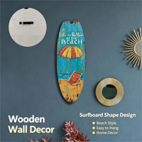 Décoration murale en bois en forme de planche de surf, Plaque murale suspendue en bois, Art mural rétro sur le thème du surf pour la décoration de la maison, du bar ou de la maison de plage, Cadeau