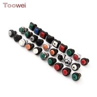 Toowei bouton poussoir micro interrupteur avec plastique léger ip67 12mm 3a 250v pour voiture bateau avec fils momentané