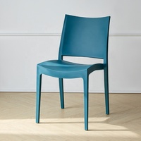 Chaise de salle à manger monobloc confortable en plastique avec dossier, tabouret domestique épaissi pour table à manger, design simple