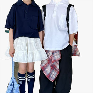 Nouvelle collection été 2026 : Polo coréen pour enfants, style preppy décontracté, avec lettres au dos, manches courtes, pour garçons et filles, haut polyvalent - Product Image 3