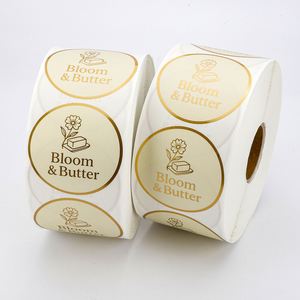 สติกเกอร์ติดเองลายทองคำเปลวทรงกลม ขนาด 2 นิ้ว ยี่ห้อ Bloom & Butter สำหรับบรรจุภัณฑ์ผลิตภัณฑ์ดูแลส่วนบุคคล - Product Image 2