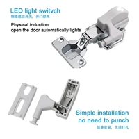 FGVSLIDE Lampu Engsel LED Plastik Modern untuk Lemari Kabinet, Sensor Gerak, Kontrol Sentuh, Bertenaga Baterai, Pemasangan Mudah, 3-LED