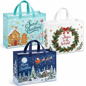 Custom Christmas Non Woven Tote Reusable for Holiday <b>Gift</b> Expo Giveaway Xmas Trade Show Promotional Shopping <b>Bag</b> - Product Image 1