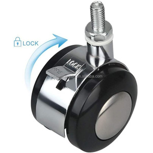 Möbel-Roller Legierung Kunststoff 1,5 Zoll Doppelrad <span class=keywords><strong>M8</strong></span> Gewinde 15 mm Stiel Drehdraht - Product Image 4