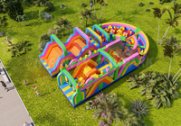 Parcours d'obstacles rotatif gonflable en PVC en forme de U commercial Activités sportives de plein air Jeu de défi Parcours d'obstacles à vendre