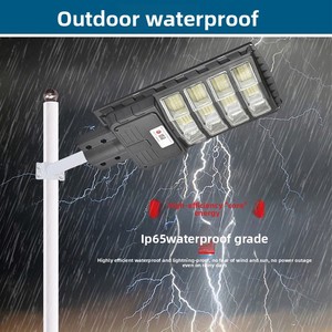 Nuovo Lampione <span class=keywords><strong>Solare</strong></span> Integrato Transfrontaliero con Sensore e Controllo Induttivo, Luce Bianca per Illuminazione Stradale Esterna - Product Image 2