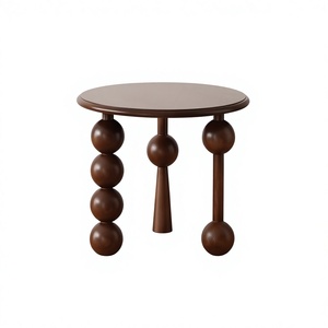 Modern Design Solid Wood Round Side <b>Table</b> Walnut End <b>Table</b> Unique Leg Accent Coffee <b>Table</b> For Living Room Home Furniture On Sale - Product Image 1