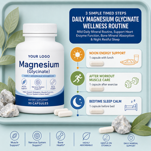 Cápsulas de Magnesio Glicinato, Fórmula Premium para el Cuidado de la Nutrición y el Bienestar, Relajación Muscular, Apoyo para el Sueño, Marca Privada - Product Image 6