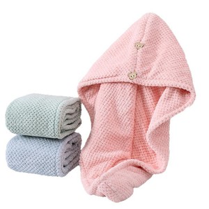 Toalla para el cabello Fan Xin de doble capa de forro polar coral, absorbente y de secado rápido, para mujeres y hombres - Product Image 5